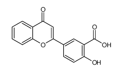 2-hydroxy-5-(4-oxochromen-2-yl)benzoic acid结构式