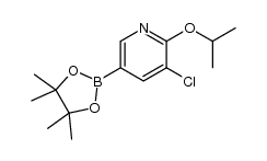 3-chloro-2-isopropoxy-5-(4,4,5,5-tetramethyl-1,3,2-dioxaborolan-2-yl)pyridine结构式