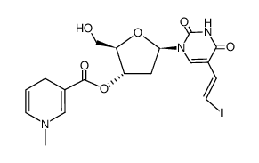 (E)-5-(2-iodovinyl)-3'-O-(1-methyl-1,4-dihydropyridyl-3-carbonyl)-2'-deoxyuridine Structure