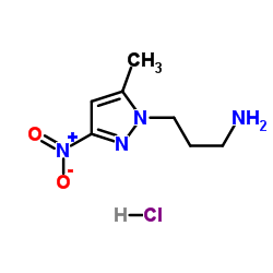 3-(5-Methyl-3-nitro-1H-pyrazol-1-yl)-1-propanamine hydrochloride (1:1) Structure