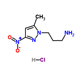 3-(5-Methyl-3-nitro-1H-pyrazol-1-yl)-1-propanamine hydrochloride (1:1)结构式