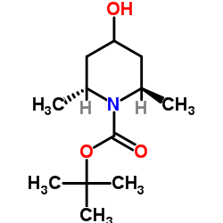 1-Piperidinecarboxylic acid, 4-hydroxy-2,6-dimethyl-, 1,1-dimethylethyl ester, (2R,6R)-rel- structure