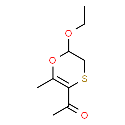 Ethanone, 1-(6-ethoxy-5,6-dihydro-2-methyl-1,4-oxathiin-3-yl)- (9CI)结构式