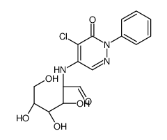 (2R,3R,4S,5R)-2-[(5-chloro-6-oxo-1-phenylpyridazin-4-yl)amino]-3,4,5,6-tetrahydroxyhexanal结构式