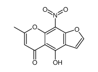4-hydroxy-7-methyl-9-nitro-furo[3,2-g]chromen-5-one结构式