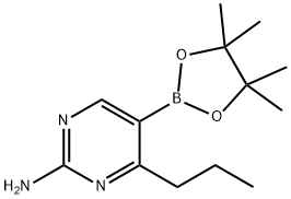 2-Amino-4-(n-propyl)pyrimidine-5-boronic acid pinacol ester结构式