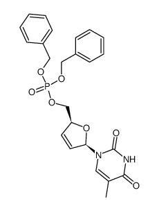 3'-deoxy-2',3'-didehydro-5'-O-dibenzyloxyphosphoryl thymidine Structure