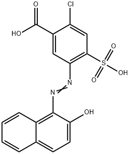 1-(2-sulfonic acid-4-chloro-5-carboxylic acid-1-phenylazo)-2-hydroxynaphthalene Structure