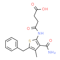 4-((5-benzyl-3-carbamoyl-4-methylthiophen-2-yl)amino)-4-oxobutanoic acid Structure