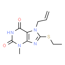 7-allyl-8-(ethylthio)-3-methyl-3,7-dihydro-1H-purine-2,6-dione结构式
