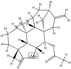 7α-(Acetyloxy)-6α-hydroxykaur-16-en-18-oic acid γ-lactone Structure