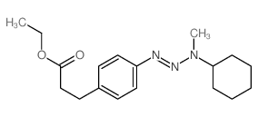 Benzenepropanoic acid,4-(3-cyclohexyl-3-methyl-1-triazen-1-yl)-, ethyl ester structure