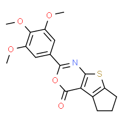 2-(3,4,5-Trimethoxyphenyl)-6,7-dihydro-4H,5H-cyclopenta[4,5]thieno[2,3-d][1,3]oxazin-4-one结构式