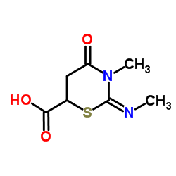3-METHYL-2-METHYLIMINO-4-OXO-[1,3]THIAZINANE-6-CARBOXYLIC ACID结构式