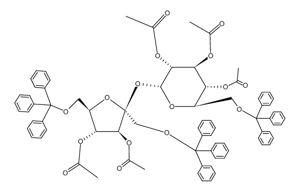 3,4-di-O-acetyl-1,6,6'-tri-O-tribenzylsucrose triacetate Structure