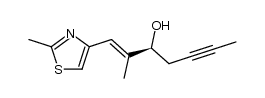 (1E,3S)-2-methyl-1-(2-methyl-1,3-thiazol-4-yl)-hept-1-ene-5-yne-3-ol Structure