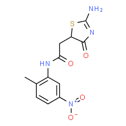 2-(2-imino-4-oxothiazolidin-5-yl)-N-(2-methyl-5-nitrophenyl)acetamide结构式