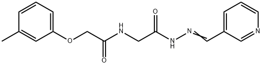 2-[[2-(3-methylphenoxy)acetyl]amino]-N-[(E)-pyridin-3-ylmethylideneamino]acetamide结构式