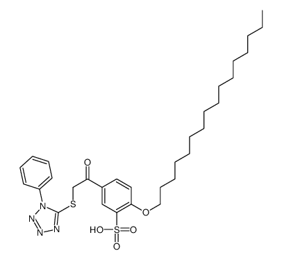 2-hexadecoxy-5-[2-(1-phenyltetrazol-5-yl)sulfanylacetyl]benzenesulfonic acid Structure