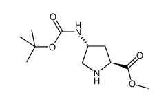 (2S,4R)-METHYL 4-(TERT-BUTOXYCARBONYLAMINO)PYRROLIDINE-2-CARBOXYLATE Structure