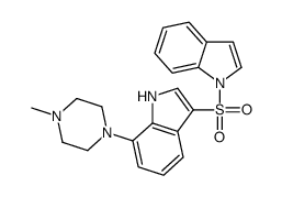 3-(1H-吲哚-1-基磺酰基)-7-(4-甲基-1-哌嗪)-1H-吲哚结构式