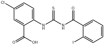 5-chloro-2-[[[(2-iodobenzoyl)amino]thioxomethyl]amino]-benzoic acid结构式