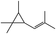 1,1,2-Trimethyl-3-(2-methyl-1-propenyl)cyclopropane结构式