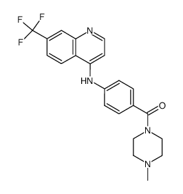 1-methyl-4-[4-(7-trifluoromethyl-quinolin-4-ylamino)-benzoyl]-piperazine Structure