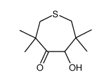 5-hydroxy-3,3,6,6-tetramethylthiepan-4-one Structure