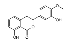 3,4-Dihydro-8-Hydroxy-3-(3-Hydroxy-4-Methoxyphenyl) 1H-2-Benzopyran-1-One Structure