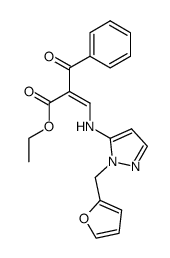 2-benzoyl-3-(2-furfuryl-2H-pyrazol-3-ylamino)-acrylic acid ethyl ester结构式