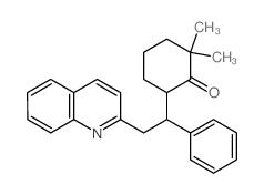 2,2-dimethyl-6-(1-phenyl-2-quinolin-2-yl-ethyl)cyclohexan-1-one structure