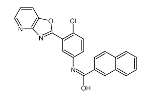 N-[4-chloro-3-([1,3]oxazolo[4,5-b]pyridin-2-yl)phenyl]naphthalene-2-carboxamide结构式