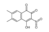 4-hydroxy-6,7-dimethyl-3-nitronaphthalene-1,2-dione结构式