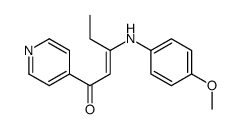 (Z)-3-(4-methoxyanilino)-1-pyridin-4-ylpent-2-en-1-one结构式