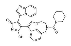 3-IMidazo[1,2-a]pyridin-3-yl-4-[1,2,3,4-tetrahydro-2-(1-piperidinylcarbonyl)pyrrolo[3,2,1-jk][1,4]benzodiazepin-7-yl]-1H-pyrrole-2,5-dione Structure