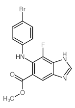 Methyl 6-((4-bromophenyl)amino)-7-fluoro-1H-benzo[d]imidazole-5-carboxylate Structure