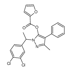 5-(Furyl-2-carbonyloxy)-3-methyl-4-phenyl-1-(α-methyl-3,4-dichlorbenzyl)-pyrazol结构式