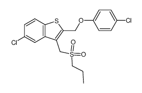 5-chloro-2-(4-chloro-phenoxymethyl)-3-(propane-1-sulfonylmethyl)-benzo[b]thiophene Structure