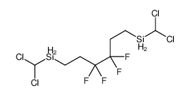 dichloromethyl-[6-(dichloromethylsilyl)-3,3,4,4-tetrafluorohexyl]silane结构式
