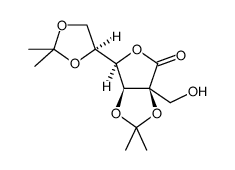 2C-Hydroxymethyl-2,3:5,6-di-O-isopropylidene-L-gulono-1,4-lactone结构式