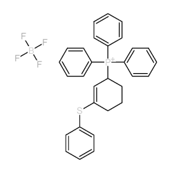 tetrafluoro-l4-borane, triphenyl(3-(phenylthio)cyclohex-2-en-1-yl)phosphonium salt结构式