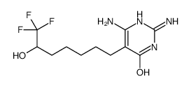 2,6-diamino-5-(7,7,7-trifluoro-6-hydroxyheptyl)-1H-pyrimidin-4-one Structure