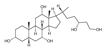 (24R)-27-Nor-5β-cholestane-3α,7α,12α,24,26-pentaol Structure