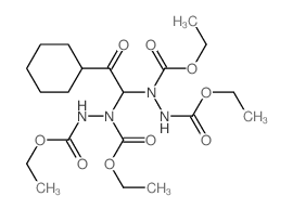 1,2-Hydrazinedicarboxylicacid, 1,1'-(2-cyclohexyl-2-oxoethylidene)bis-, tetraethyl ester (9CI) Structure