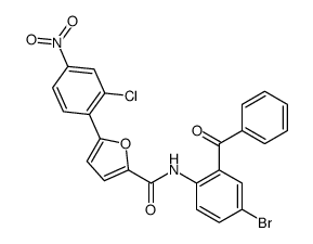 N-(2-benzoyl-4-bromophenyl)-5-(2-chloro-4-nitrophenyl)furan-2-carboxamide结构式