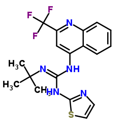 2-tert-butyl-1-(1,3-thiazol-2-yl)-3-[2-(trifluoromethyl)quinolin-4-yl]guanidine结构式