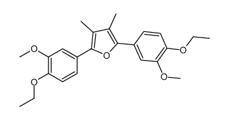 2,5-bis(4-ethoxy-3-methoxyphenyl)-3,4-dimethylfuran结构式