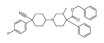 benzyl 1-[4-cyano-4-(4-fluorophenyl)cyclohexyl]-3-methyl-4-phenylpiperidine-4-carboxylate Structure