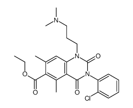 ethyl 3-(2-chlorophenyl)-1-[3-(dimethylamino)propyl]-5,7-dimethyl-2,4-dioxoquinazoline-6-carboxylate结构式